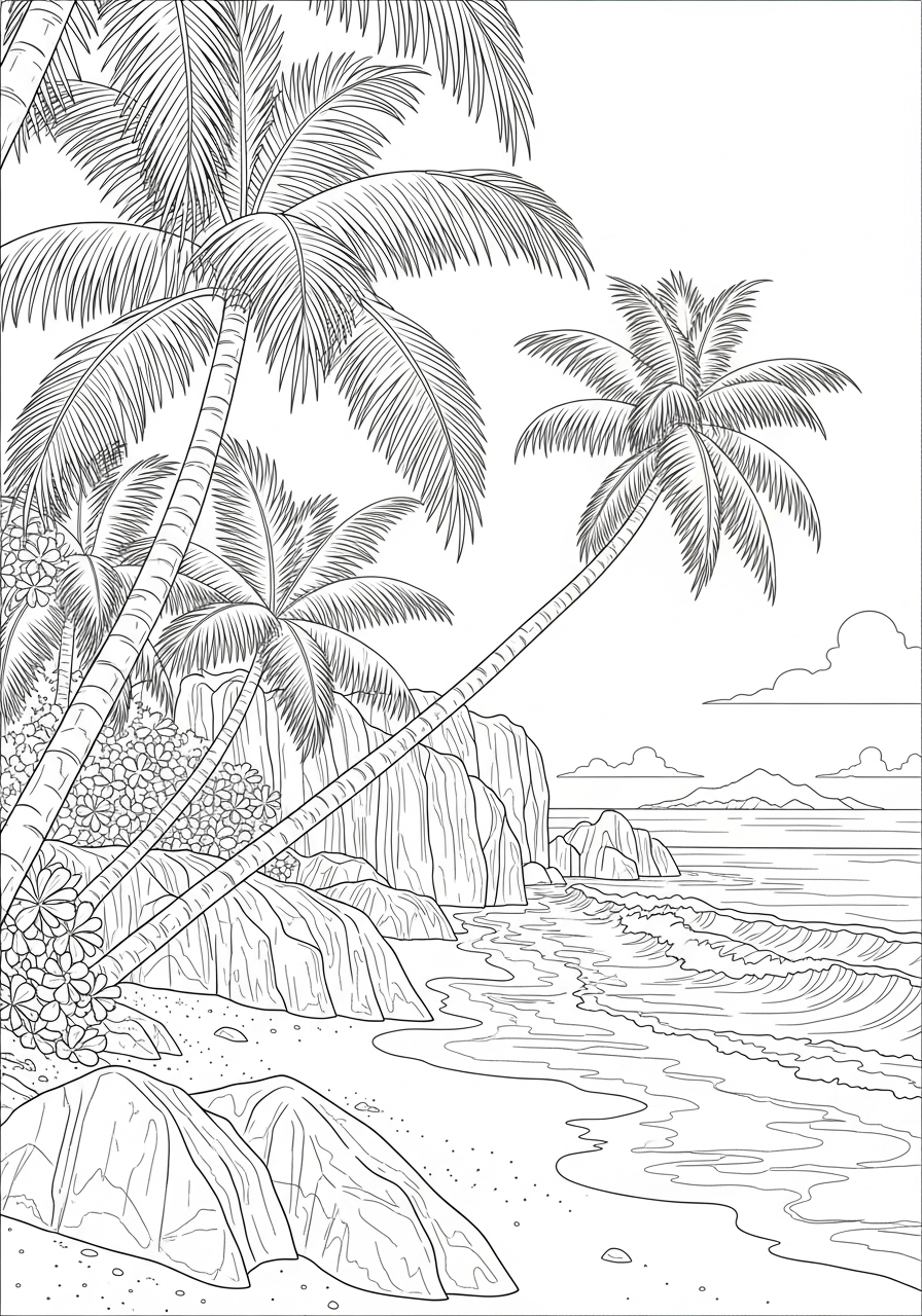 Nature coloring pages printable line art